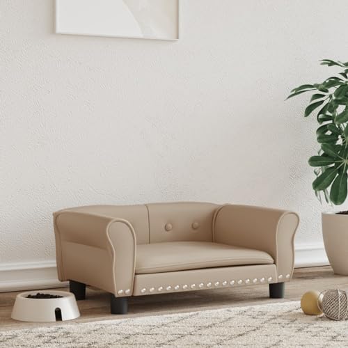Camerina Hundebett Cappuccino-Braun 70x45x30 cm Kunstleder OrthopäDisches Hundekissen von Camerina