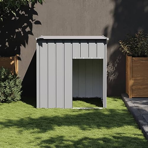 Camerina Hundehütte mit Dach Hellgrau 110x103x109 cm Verzinkter Stahl HundehüTte Outdoor Winterfest Camerina Hundehütte mit Dach Hellgrau 110x103x109 cm Verzinkter Stahl HundehüTte Outdoor Winterfest von Camerina