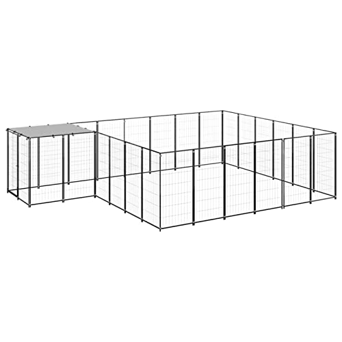 Camerina Hundezwinger Schwarz 12,1 m² Stahl Welpenlaufstall Zaun FüR Hunde HundekäFig FüR Zuhause Camping Zaun Hundegehege Camerina Hundezwinger Schwarz 12,1 m² Stahl Welpenlaufstall Zaun FüR Hunde HundekäFig FüR Zuhause Camping Zaun Hundegehege von Camerina