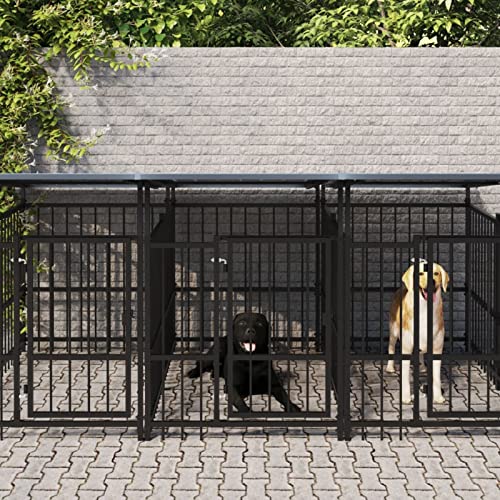 Camerina Outdoor-Hundezwinger mit Dach EisenkäFig FüR Hunde Outdoor Hundezwinger HaustierkäFig Hundevilla Stahl 7,51 m² 3124591 Camerina Outdoor-Hundezwinger mit Dach EisenkäFig FüR Hunde Outdoor Hundezwinger HaustierkäFig Hundevilla Stahl 7,51 m² 3124591 von Camerina