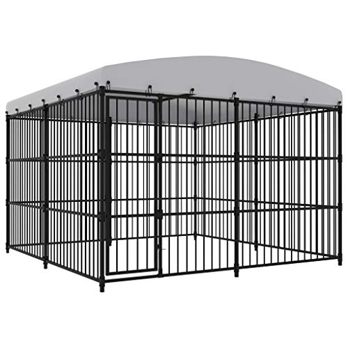 Camerina Outdoor-Hundezwinger mit Überdachung EisenkäFig FüR Hunde Outdoor Hundezwinger HaustierkäFig Hundevilla 300x300x210 cm Camerina Outdoor-Hundezwinger mit Überdachung EisenkäFig FüR Hunde Outdoor Hundezwinger HaustierkäFig Hundevilla 300x300x210 cm von Camerina