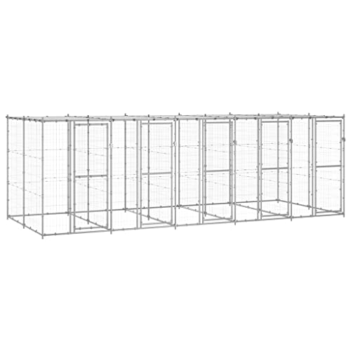 Camerina Outdoor-Hundezwinger mit Überdachung EisenkäFig FüR Hunde Outdoor Hundezwinger HaustierkäFig Hundevilla Verzinkter Stahl 12,1 m² Camerina Outdoor-Hundezwinger mit Überdachung EisenkäFig FüR Hunde Outdoor Hundezwinger HaustierkäFig Hundevilla Verzinkter Stahl 12,1 m² von Camerina