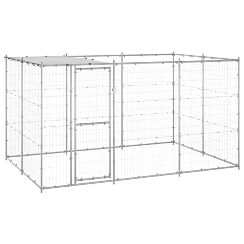 Camerina Outdoor-Hundezwinger mit Überdachung Verzinkter Stahl 7,26 m² HundehüTte Outdoor GroßE Hunde Freigehege GeflüGelstäLle Gehege FüR Kleintiere Camerina Outdoor-Hundezwinger mit Überdachung Verzinkter Stahl 7,26 m² HundehüTte Outdoor GroßE Hunde Freigehege GeflüGelstäLle Gehege FüR Kleintiere von Camerina