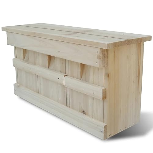 Camerina Spatzen-Nistkasten 44 x 15,5 x 21,5 cm Spatzenhaus aus Massivholz Spatzenkasten Vogelhaus Sperlingsnistkasten von Camerina