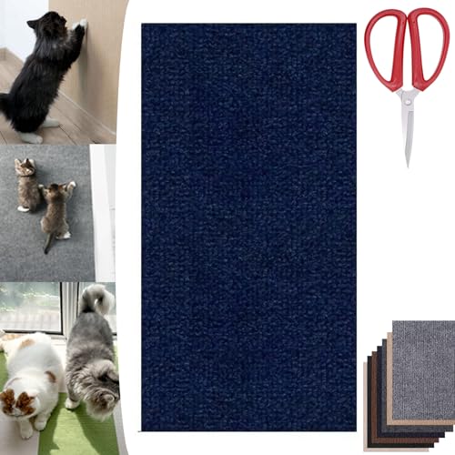 Asisumption Cat Scratching Mat, Climbing Cat Scratcher, Cat Scratching Mat Self-Adhesive, Versatile Trimmable Self-Adhesive Cat Couch Protector (Dark Blue, 15.7 * 39.4in) von Camic