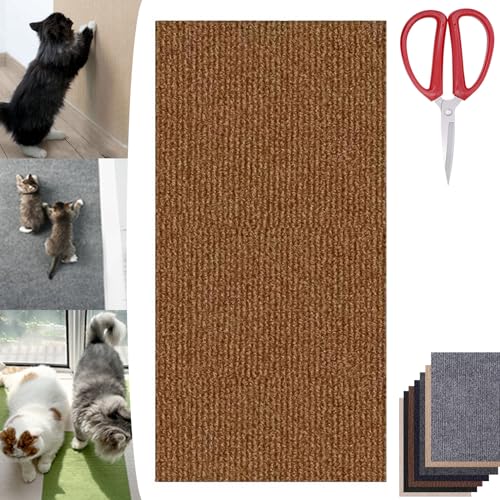 Asisumption Cat Scratching Mat, Climbing Cat Scratcher, Cat Scratching Mat Self-Adhesive, Versatile Trimmable Self-Adhesive Cat Couch Protector (Dark Brown, 23.6 * 39.4in) von Camic