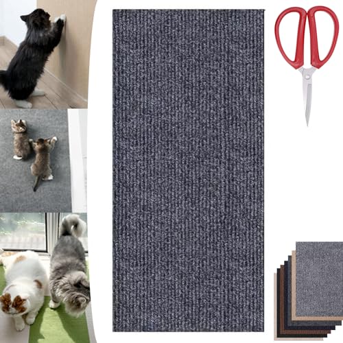 Asisumption Cat Scratching Mat, Climbing Cat Scratcher, Cat Scratching Mat Self-Adhesive, Versatile Trimmable Self-Adhesive Cat Couch Protector (Dark Gray, 11.8 * 39.4in) von Camic