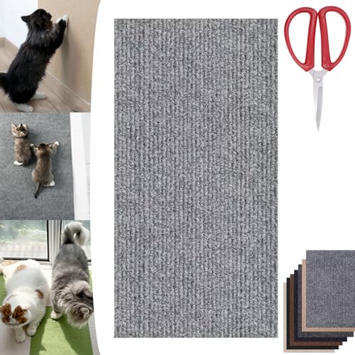 Asisumption Cat Scratching Mat, Climbing Cat Scratcher, Cat Scratching Mat Self-Adhesive, Versatile Trimmable Self-Adhesive Cat Couch Protector (Light Gray, 11.8 * 39.4in) von Camic