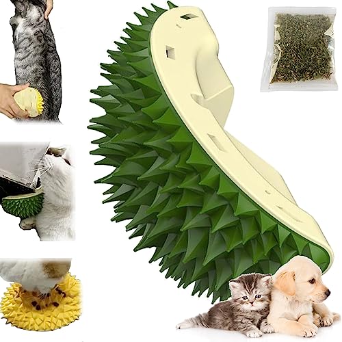 Camic Durian Multifunctional Toys, Durian Cat Scratcher, Durian Shell Cat, Cat Durian Shell, Massaging and Removing Floating Hair Cat Dog Mint Toys (1PC Green) von Camic