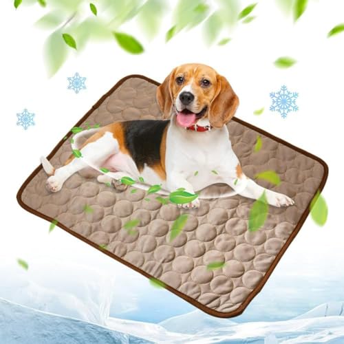 Camic Kühlmatte für Hunde, 2025 Upgrade Groß, Selbstkühlende Haustiermatte aus Eisseide, Kühlbett für Auto, Sofa, Boden, Hundebett, rutschfest, Abriebfest, Bissfest, Waschbar (Braun, S : 50 * 40cm) Camic Kühlmatte für Hunde, 2025 Upgrade Groß, Selbstkühlende Haustiermatte aus Eisseide, Kühlbett für Auto, Sofa, Boden, Hundebett, rutschfest, Abriebfest, Bissfest, Waschbar (Braun, S : 50 * 40cm) von Camic
