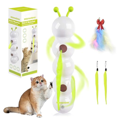Camic Wuselwurm Katze, Wusel Wurm Katzenspielzeug, Wuselwurm Smart Motion Katzenspielzeug mit Wurmdesign, Interaktives Wurm-Design mit Sensor fördert Jagdtrieb & Bewegung (1 Pc) von Camic