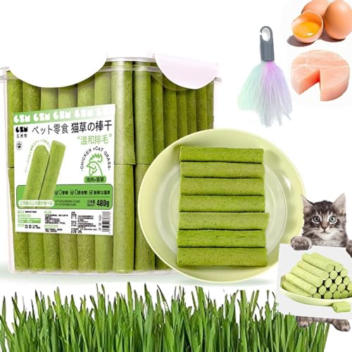 Cat Grass Teething Sticks for Indoor Cats, Cat Chew Stick Natural Molar Rod, Natural Grass Molar Rod Cat Toy Teeth Cleaner, Cat Grass Sticks Increase Appetite (80PCS) von Camic