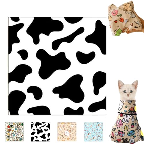 Cat Wrap for Cutting Nails, Velcro Fabric Wrap for Cats, Cat Restraints for Grooming, Cat Control Mat, Multifunctional Pet Tool Cat Grooming Wrap, Self-Adherent, Anti-Bite, Anti-Scratch (B, 35 * 35cm) von Camic
