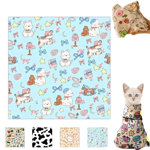Cat Wrap for Cutting Nails, Velcro Fabric Wrap for Cats, Cat Restraints for Grooming, Cat Control Mat, Multifunctional Pet Tool Cat Grooming Wrap, Self-Adherent, Anti-Bite, Anti-Scratch (D, 55 * 55cm) von Camic