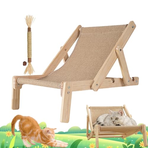 Celery Pets Cat Lounger Chair, cat Sisal Lounge Chair for Indoor, Adjustable Cat Hammock Pet Cozy Bed, Holds Up to 44lbs Thickened Recliner (1 Set) von Camic