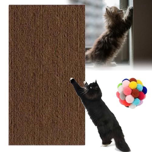 DIY Climbing Cat Scratcher, Cat Scratcher, Kratzmatte Selbstklebend, Kratzmatte Katze, Kratzmatte Katze Wand, Kratzteppich Selbstklebend, Katzen Kratzmatte Selbstklebend (Brown, 40 * 100cm) von Camic