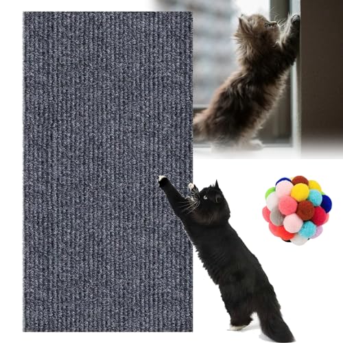 DIY Climbing Cat Scratcher, Cat Scratcher, Kratzmatte Selbstklebend, Kratzmatte Katze, Kratzmatte Katze Wand, Kratzteppich Selbstklebend, Katzen Kratzmatte Selbstklebend (Dark Grey, 30 * 100cm) von Camic