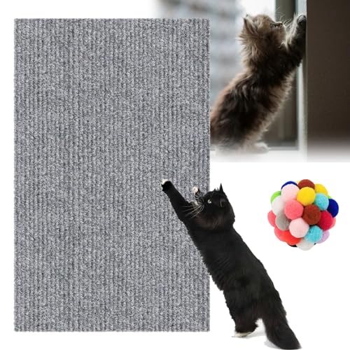 DIY Climbing Cat Scratcher, Cat Scratcher, Kratzmatte Selbstklebend, Kratzmatte Katze, Kratzmatte Katze Wand, Kratzteppich Selbstklebend, Katzen Kratzmatte Selbstklebend (Light Grey, 30 * 100cm) von Camic