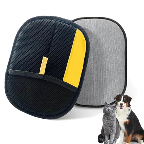 Electrostatic Pet Hair Removal Glove, Two-Way Removal Gloves Pet Hair, Reusable Cat Grooming Mitt, Multi-Pet Family Daily Cleaning Tool for Couch, Furniture, Carpet, Car Seat (3Pcs Yellow) von Camic