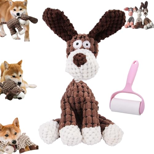 Robustplush-Immortal Squeaker Plush Toy for Aggressive Chewers, Antarcking Robust Plush Indestructible Toy, Interactive Durable Chewing Toys for Small Medium Dogs (Brown) von Camic