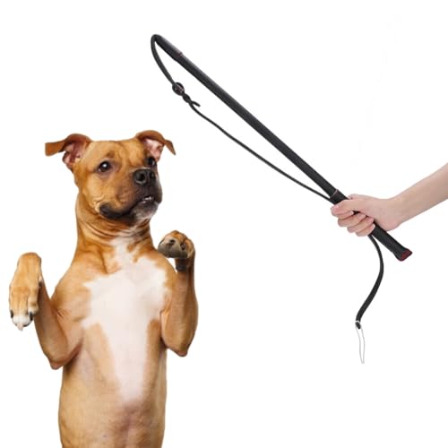 Camidy Cowhide Dog Agitation Whip Artificial Cowhide Dog Stirring Whip Bat with Handle for Medium Large Dogs Training Accessory von Camidy