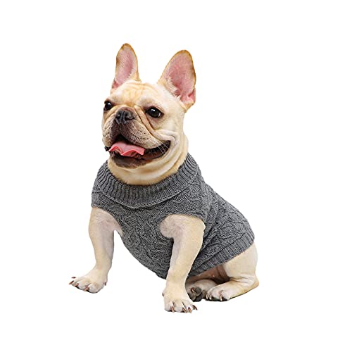 Camidy Hund Pullover Haustier Hund Gestrickte Pullover Weste Weiche Warme Rollkragen Sweatershirt Winter Täglichen Verschleiß Pullover Strickwaren Kleidung für Hund Welpen von Camidy