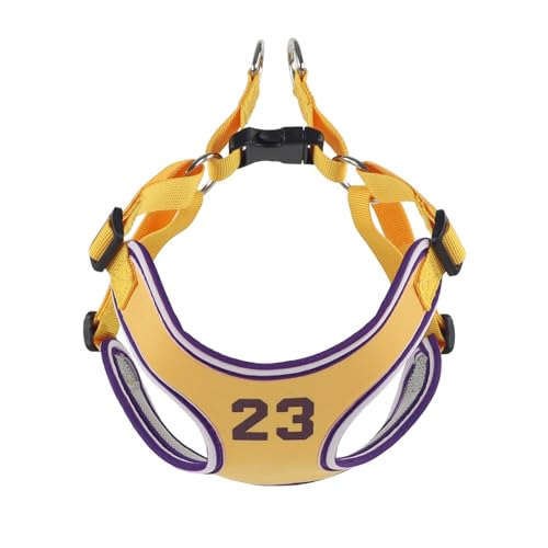 Camidy Pet Harness Basketball Jersey Dog Harness with Leash Set Soft Breathable No Pull Dog Vest for Small Medium Dogs von Camidy