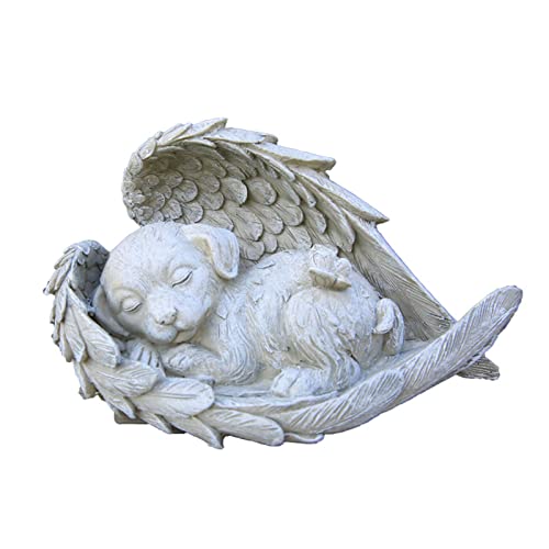 Camidy Pet Memorial Statue, Pet Loss Gifts, Pet Memorial Stone Tombstone Grave Maker Cat Sleeping in Angle Wing Statue Sympathy Gift von Camidy