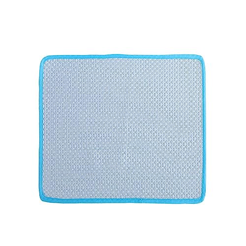 Camiraft Kühlmatte für Hund Katze Hundematte Sommer Kalte Unterlage Hundedecke für Haustier Waschbar Kühlpad Wasseranziehend Kühlkissen rutschfest Kühlbett，Blau，30 * 30cm von Camiraft