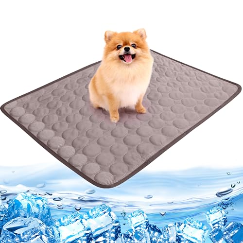 Kühlmatte Hund, Kühlmatte für Den Sommer, Hundekühlmatte für Hund & Katze Selbstkühlende Matte, Waschbare Haustier-Isomatte aus Eisseide, Leicht zu falten, Verschleißfest und Bissfest,L(70*55cm) Kühlmatte Hund, Kühlmatte für Den Sommer, Hundekühlmatte für Hund & Katze Selbstkühlende Matte, Waschbare Haustier-Isomatte aus Eisseide, Leicht zu falten, Verschleißfest und Bissfest,L(70*55cm) von Camiraft