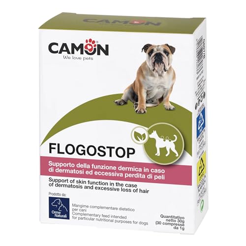 Camon Flogostop Tabletten für Hunde und Katzen zur Unterstützung der Hautfunktion bei Dermatitis 30 CPR von Camon