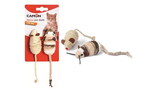 Camon Katzenspielzeug in Form Einer Micky Maus aus Stoff und Sisal - 7 cm Camon Katzenspielzeug in Form Einer Micky Maus aus Stoff und Sisal - 7 cm von Camon