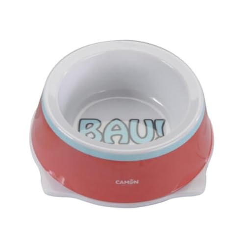 Camon Melamin-Schüssel "Bau!" für Hunde, Schüssel für kleine Hunde mit Anti-Rutsch-Noppen (C0300/A Ø - 14 cm - 300 ml) von Camon