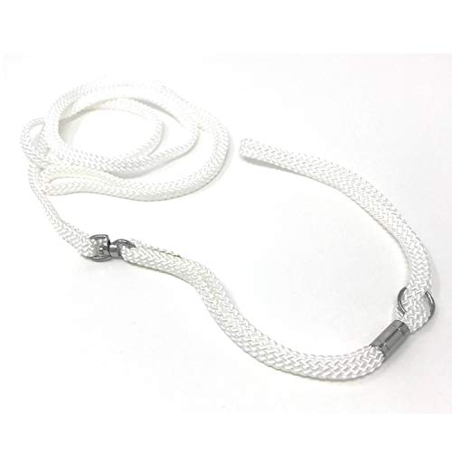 ShowLeine Vorführleine für Hundeausstellung Ausstellungsleine Showleine Nylon für kleine mittelgroße und große Hunde Weiss 7mm x 120cm von Camtiac