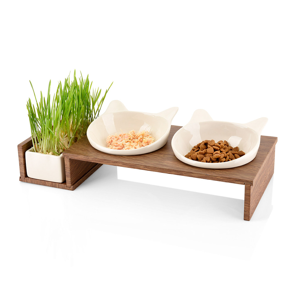 CanadianCat Company Futterbar Cat Diner - Holz: 2 x 250 ml, Ø 15 cm von Canadian Cat Company
