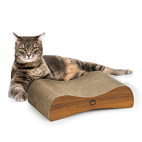 CanadianCat Company | Kratzbrett Satellite Petite | walnuss | Kratzmöbel, Lounge für Katzen | Kratzpappe + Katzenminze | ca. 37 x 10 x 23 cm von CanadianCat Company