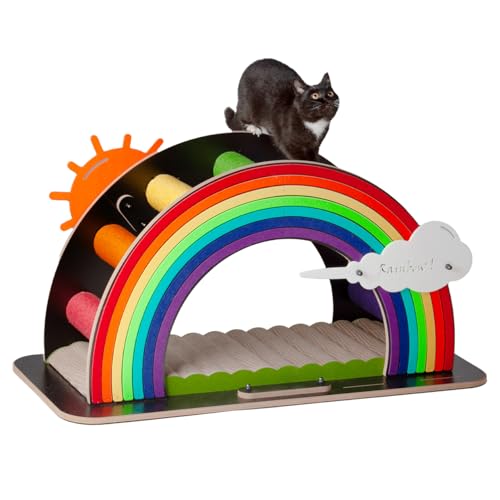 CanadianCat Company | Design-Kratzmöbel Rainbow - bunt | Kletter-Bogen mit Kratzbrett | 105 x 45 x 55 cm von CanadianCat Company