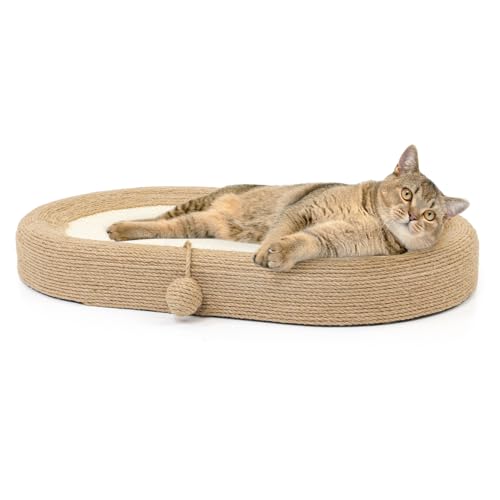 CanadianCat Company | Katzen Kratzlounge Sally - Kratzpad, Katzenbett aus Sisal, oval | ca. 60 x 40 x 8,5 cm von CanadianCat Company