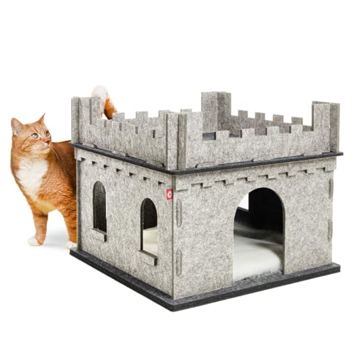 CanadianCat Company | Katzenbungalow aus Filz für Katzen - Felty Fort | Beige-Anthrazit | Katzenhöhle, Katzenbett, Kletterturm CanadianCat Company | Katzenbungalow aus Filz für Katzen - Felty Fort | Beige-Anthrazit | Katzenhöhle, Katzenbett, Kletterturm von CanadianCat Company