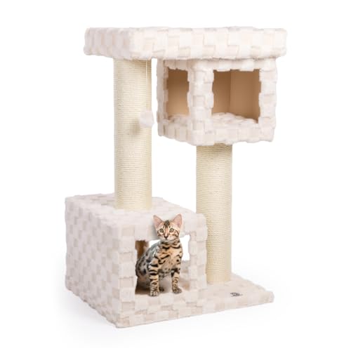 CanadianCat Company | Kratzbaum Clifton 107cm hoch Katzenbaum große Katzen stabil, Katzenkratzbaum, Katzen Kratzbrett, einzigartiges Karo-Plüschmuster, Katzenhöhle, Beige CanadianCat Company | Kratzbaum Clifton 107cm hoch Katzenbaum große Katzen stabil, Katzenkratzbaum, Katzen Kratzbrett, einzigartiges Karo-Plüschmuster, Katzenhöhle, Beige von CanadianCat Company