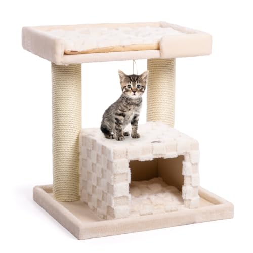 CanadianCat Company | Kratzbaum Ryan - beige | ca. 65 x 55 x 70 cm | Design Katzen-Kratzbaum mit Höhle zum schlafen von CanadianCat Company
