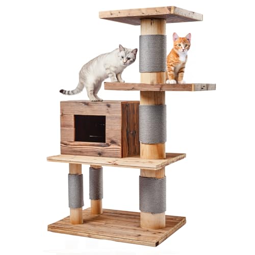 CanadianCat Company | Outdoor Kratzbaum Woody - Kletterbaum aus Holz | 70 x 45 x 117 cm | wetterfest, wasserabweisend von CanadianCat Company
