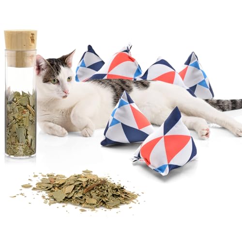 CanadianCat Company | Schmusekissen 6er Set Schmuse-Pyramide XL Nordic Triangle mit Katzenminze, Katzenkissen, interaktives Katzenspielzeug von CanadianCat Company