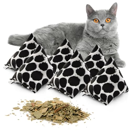 CanadianCat Company | Schmusekissen 6er Set Schmuse-Pyramide XL Punkte mit Katzenminze, Katzenkissen, interaktives Katzenspielzeug von CanadianCat Company