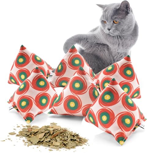 CanadianCat Company | Schmusekissen 6er Set Schmuse-Pyramide XL Reggae Dot mit Katzenminze, Katzenkissen, interaktives Katzenspielzeug von CanadianCat Company