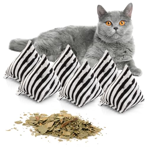 CanadianCat Company | Schmusekissen 6er Set Schmuse-Pyramide XL Zebra mit Katzenminze, Katzenkissen, interaktives Katzenspielzeug von CanadianCat Company