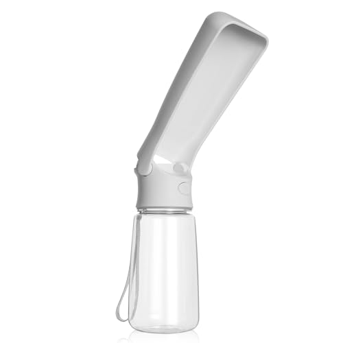 Canareen Faltbare Trinkflasche Hunde für Unterwegs - Tragbare Haustier Wasserflasche Für Hund Katze Outdoor Walking Wandern Reisen (Weiß, 550ml) von Canareen
