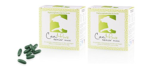 CaniMove Doppelpack (2 x 100 Kapseln) senior maxi: Ergänzungsfuttermittel zur Unterstützung von Augen und Gehirn bei Gedächtnisproblemen sowie altersbedingten Augenproblemen (Trübung, Trockenheit). von CaniMove
