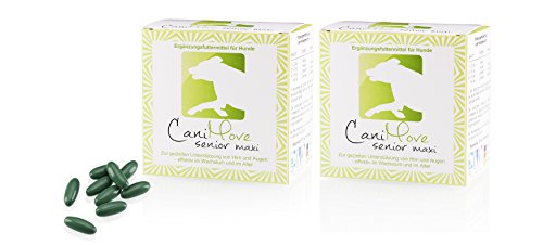 CaniMove Senior Maxi Doppelpack (2 x 100 Kapseln): Ergänzungsfuttermittel zur Unterstützung von Augen und Gehirn bei Gedächtnisproblemen sowie altersbedingten Augenproblemen (Trübung, Trockenheit). von CaniMove