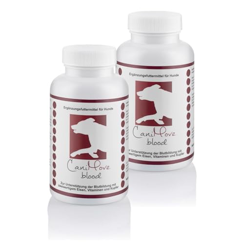 CaniMove Doppelpack | Blood (2 x 100 Tabletten) - Zur Unterstützung der Blutbildung und Eisen-Versorgung von Hunden und Katzen | Mit Eisen, Kupfer, Vitamin A, Vitamin C, Folsäure, B12 von CaniMove